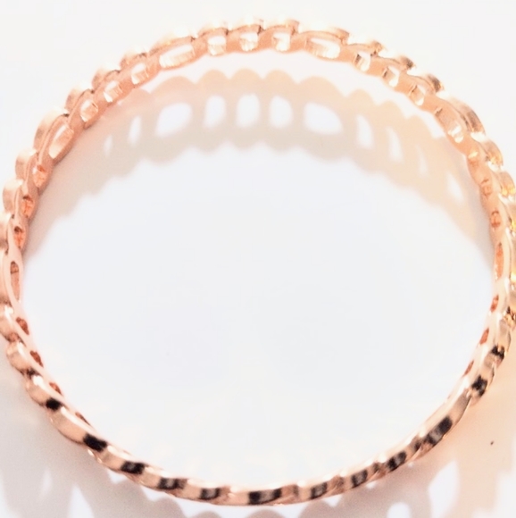 Rose Gold Best Friend Bangle Bracelet With Charm - Picture 4 of 4